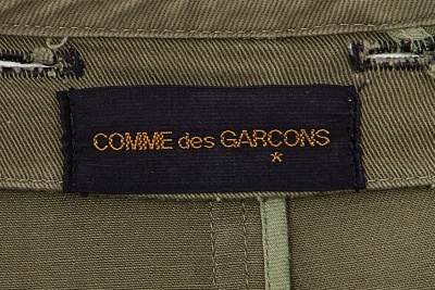 A Comme des Gar&ccedil;ons green and navy cotton drill coat, probably 'Indigo Dye and Twist' collection, Spring-Summer 1982 - 7