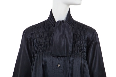 A Comme des Gar&ccedil;ons black satin smock, 'Indigo Dye and Twist' collection, Spring-Summer 1982 - 4