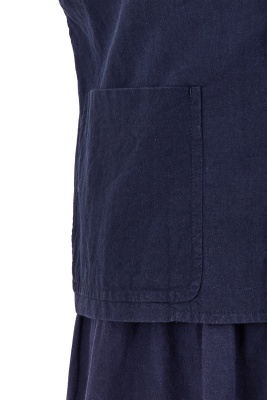 A Comme des Gar&ccedil;ons blue cotton jacket and dress, probably 'Indigo Dye and Twist' collection, Spring-Summer 1982 - 5