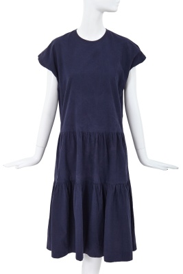 A Comme des Gar&ccedil;ons blue cotton jacket and dress, probably 'Indigo Dye and Twist' collection, Spring-Summer 1982 - 6