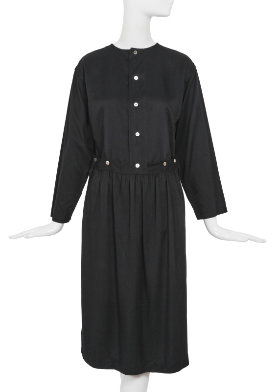 A Comme des Gar&ccedil;ons black rayon dress, probably 'Indigo Dye and Twist' collection, Spring-Summer 1982