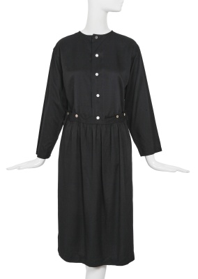 A Comme des Gar&ccedil;ons black rayon dress, probably 'Indigo Dye and Twist' collection, Spring-Summer 1982