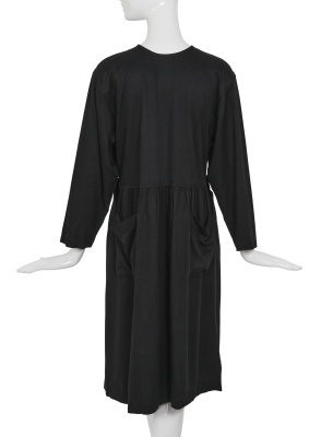 A Comme des Gar&ccedil;ons black rayon dress, probably 'Indigo Dye and Twist' collection, Spring-Summer 1982 - 3