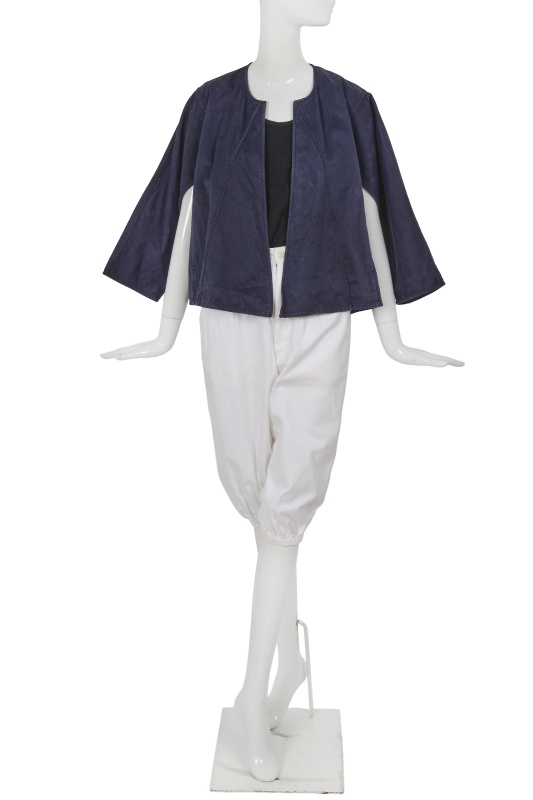 A Comme des Gar&ccedil;ons blue and white cotton ensemble, probably 'Indigo Dye and Twist' collection, Spring-Summer 1982