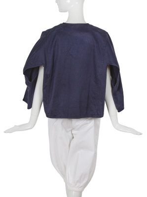 A Comme des Gar&ccedil;ons blue and white cotton ensemble, probably 'Indigo Dye and Twist' collection, Spring-Summer 1982 - 2