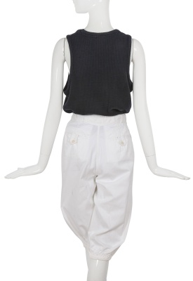 A Comme des Gar&ccedil;ons blue and white cotton ensemble, probably 'Indigo Dye and Twist' collection, Spring-Summer 1982 - 8