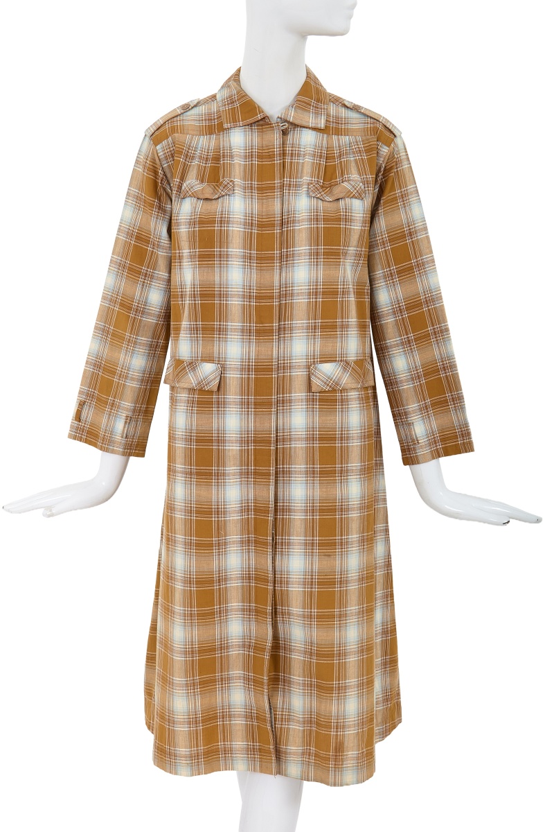 A Comme des Gar&ccedil;ons brown and blue tartan cotton dress, 1970s