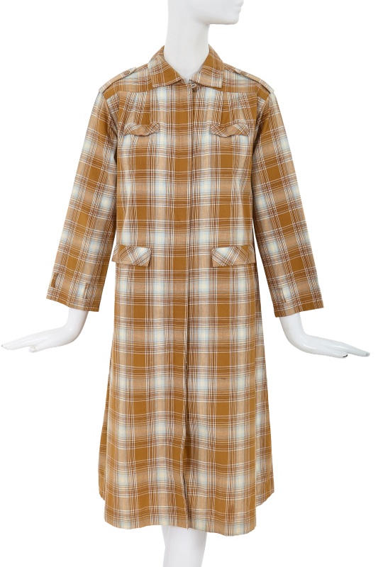 A Comme des Gar&ccedil;ons brown and blue tartan cotton dress, 1970s