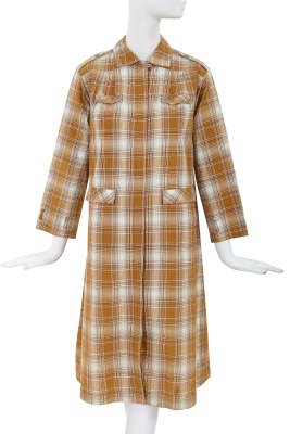 A Comme des Gar&ccedil;ons brown and blue tartan cotton dress, 1970s