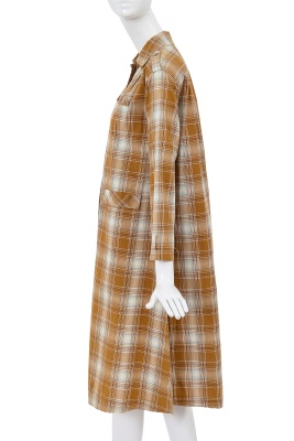 A Comme des Gar&ccedil;ons brown and blue tartan cotton dress, 1970s - 2