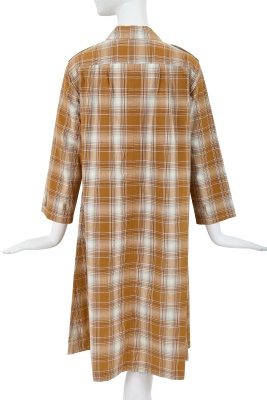 A Comme des Gar&ccedil;ons brown and blue tartan cotton dress, 1970s - 3