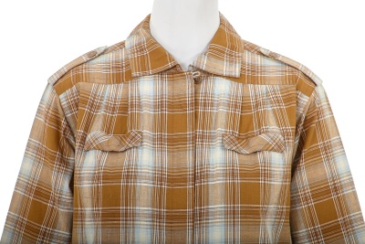 A Comme des Gar&ccedil;ons brown and blue tartan cotton dress, 1970s - 4