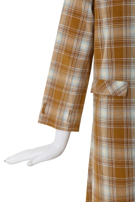 A Comme des Gar&ccedil;ons brown and blue tartan cotton dress, 1970s - 5