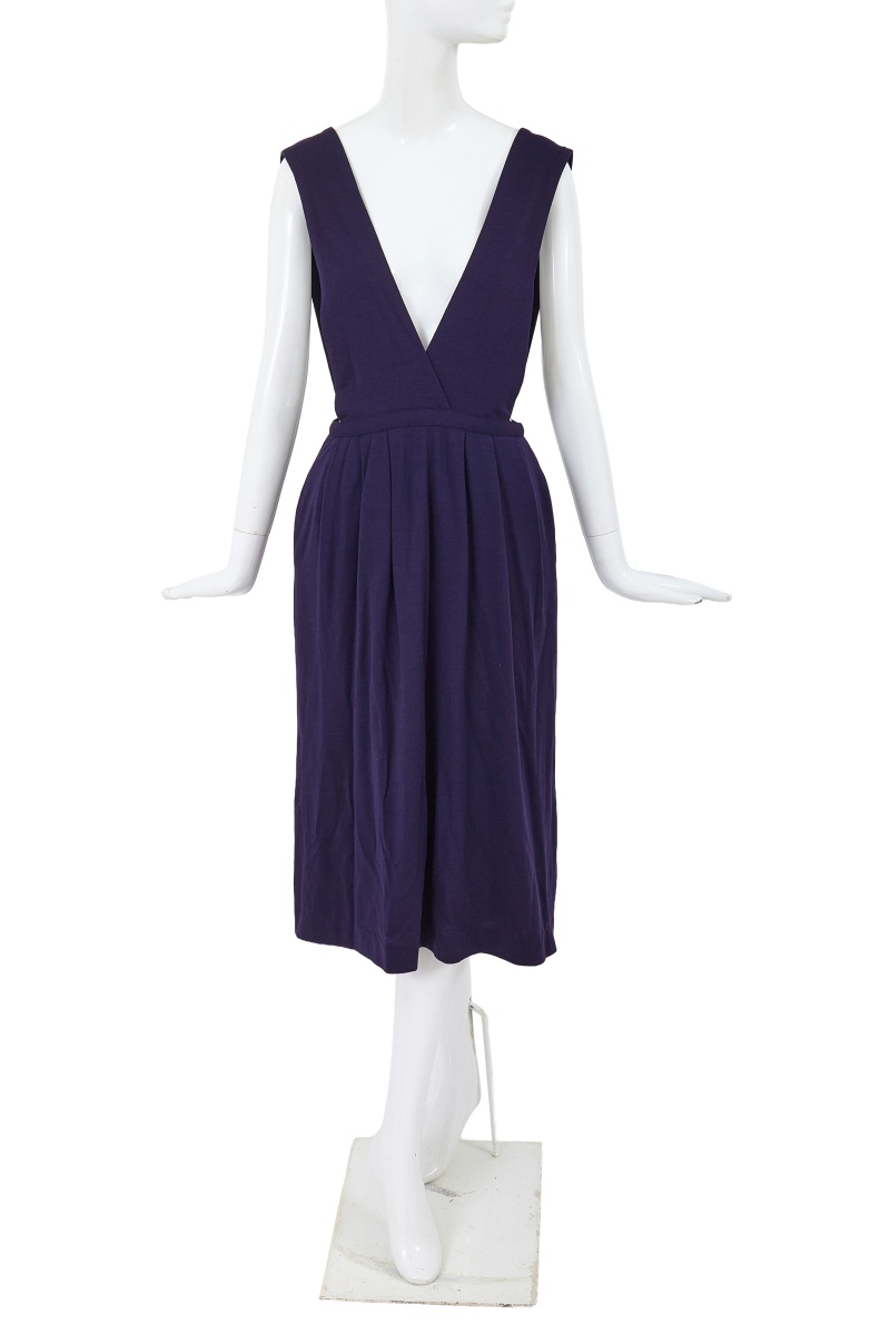 A Comme des Gar&ccedil;ons navy wool jersey pinafore skirt, circa 1982
