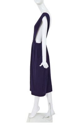 A Comme des Gar&ccedil;ons navy wool jersey pinafore skirt, circa 1982 - 2