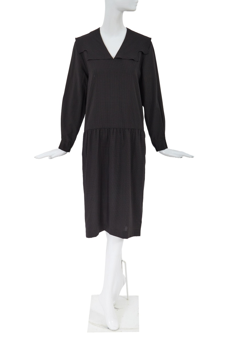 A Comme des Gar&ccedil;ons black and grey spotted wool dress, circa 1982