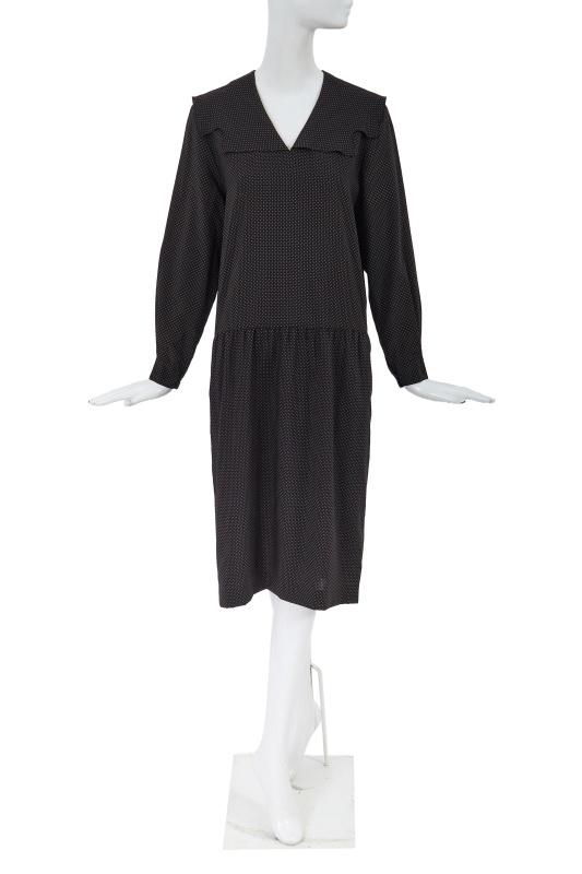 A Comme des Gar&ccedil;ons black and grey spotted wool dress, circa 1982