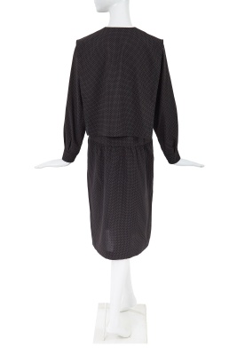 A Comme des Gar&ccedil;ons black and grey spotted wool dress, circa 1982 - 3