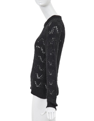 A Comme des Gar&ccedil;ons black knitted cotton sweater, circa 1982 - 2