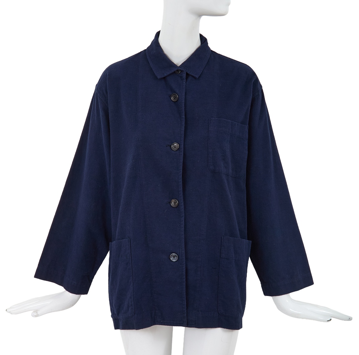 A Comme des Gar&ccedil;ons navy cotton flannel shirt, circa 1982
