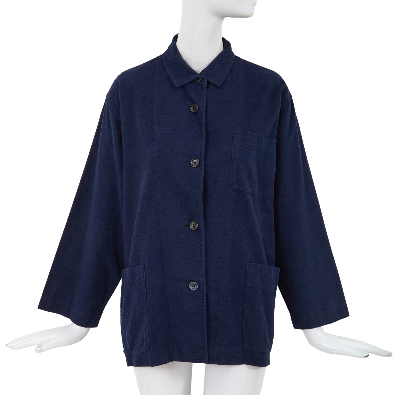 A Comme des Gar&ccedil;ons navy cotton flannel shirt, circa 1982