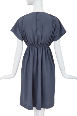 A Comme des Gar&ccedil;ons steel blue cr&ecirc;pe dress, 1970s - 3