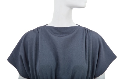 A Comme des Gar&ccedil;ons steel blue cr&ecirc;pe dress, 1970s - 4