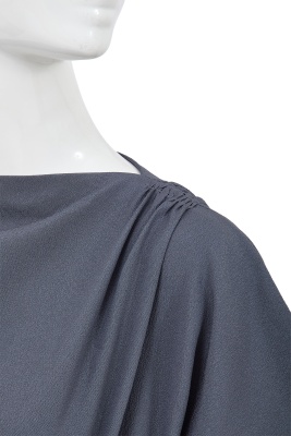 A Comme des Gar&ccedil;ons steel blue cr&ecirc;pe dress, 1970s - 6