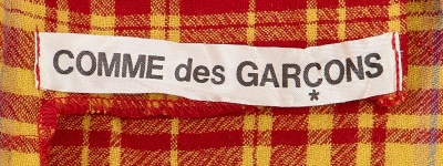 A Comme des Gar&ccedil;ons red and white tartan wool top, 'Holes' collection, Autumn-Winter 1982-83 - 9