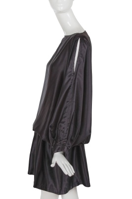 A Comme des Gar&ccedil;ons dark blue satin ensemble, 'Holes' collection, Autumn-Winter 1982-83 - 3