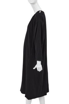A Comme des Gar&ccedil;ons black wool dress, probably 'Holes' collection, Autumn-Winter 1982-83 - 2