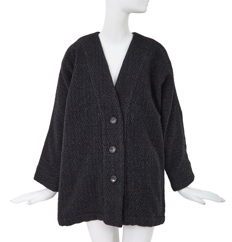A Comme des Gar&ccedil;ons speckled grey wool jacket, 'Holes' collection, Autumn-Winter 1982-83