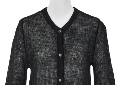 A Comme des Gar&ccedil;ons black wool-acrylic blend cardigan, probably 'Holes' collection, Autumn-Winter 1982-83 - 4