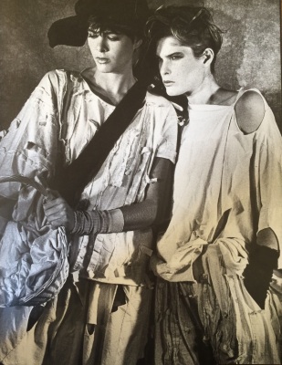 A Comme des Gar&ccedil;ons black cotton ensemble, 'Patchworks and X' collection, Spring-Summer 1983 - 2