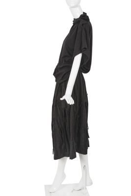 A Comme des Gar&ccedil;ons black cotton ensemble, 'Patchworks and X' collection, Spring-Summer 1983 - 3