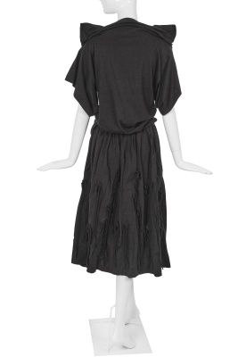 A Comme des Gar&ccedil;ons black cotton ensemble, 'Patchworks and X' collection, Spring-Summer 1983 - 4