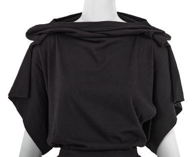 A Comme des Gar&ccedil;ons black cotton ensemble, 'Patchworks and X' collection, Spring-Summer 1983 - 9