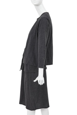 A Comme des Gar&ccedil;ons grey wool jersey three-piece ensemble, probably 'Patchworks and X' collection, Spring-Summer 1983 - 2