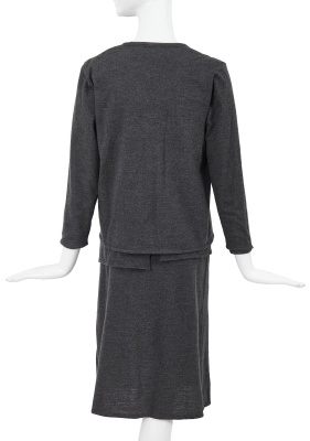 A Comme des Gar&ccedil;ons grey wool jersey three-piece ensemble, probably 'Patchworks and X' collection, Spring-Summer 1983 - 3