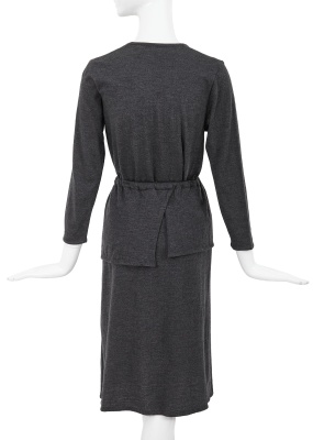 A Comme des Gar&ccedil;ons grey wool jersey three-piece ensemble, probably 'Patchworks and X' collection, Spring-Summer 1983 - 5