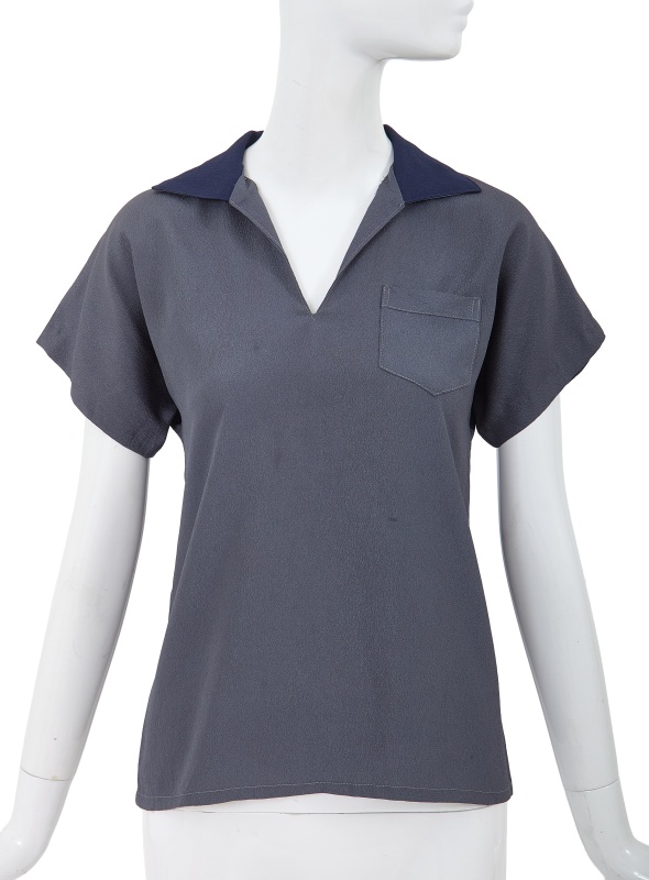 A Comme des Gar&ccedil;ons steel blue cr&ecirc;pe top, 1970s