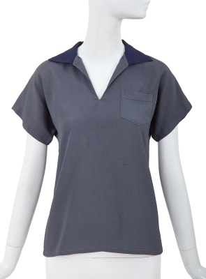 A Comme des Gar&ccedil;ons steel blue cr&ecirc;pe top, 1970s
