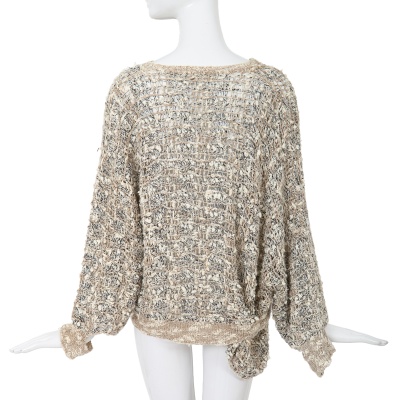 A Comme des Gar&ccedil;ons distressed beige cotton-hemp blend knitted sweater, probably 'Patchworks and X' collection, Spring-Summer 1983 - 4