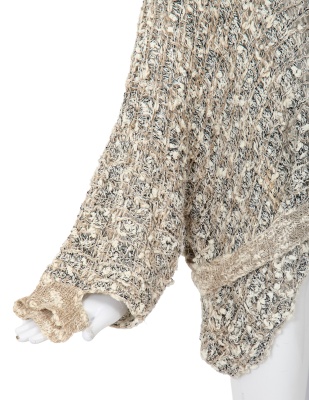 A Comme des Gar&ccedil;ons distressed beige cotton-hemp blend knitted sweater, probably 'Patchworks and X' collection, Spring-Summer 1983 - 5