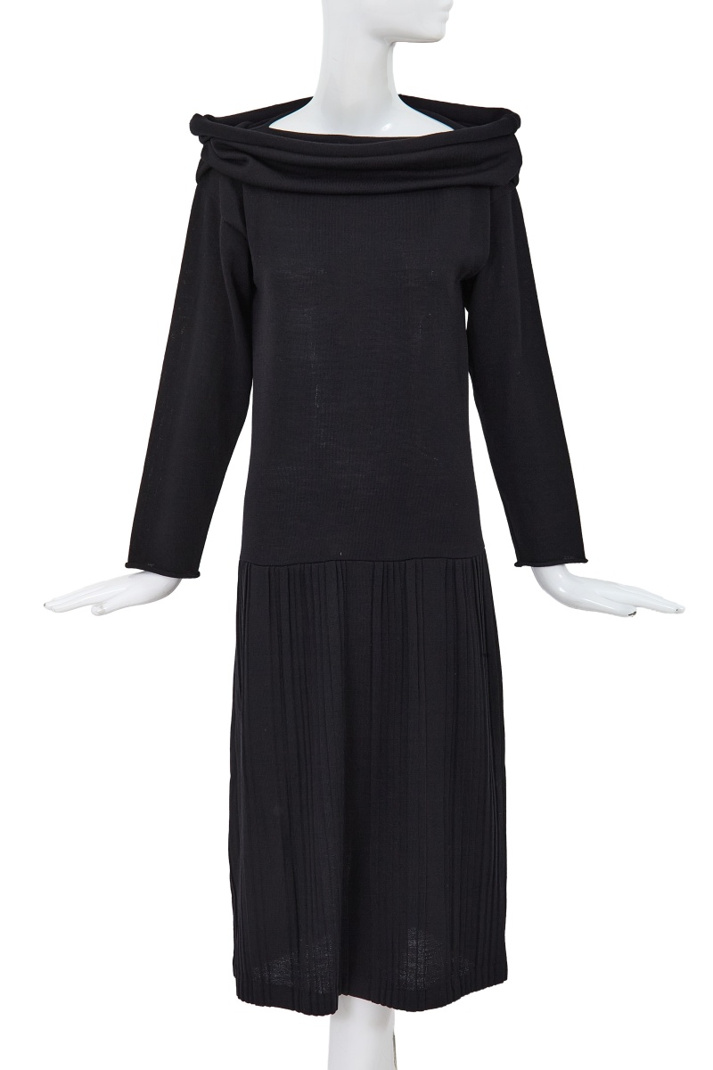 A Comme des Gar&ccedil;ons black wool-blend jersey dress, circa 1983