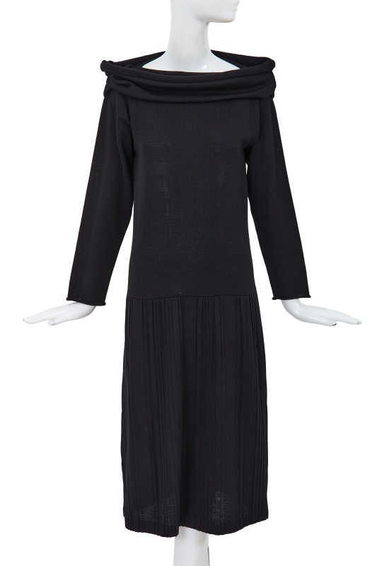 A Comme des Gar&ccedil;ons black wool-blend jersey dress, circa 1983