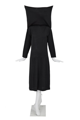 A Comme des Gar&ccedil;ons black wool-blend jersey dress, circa 1983 - 2