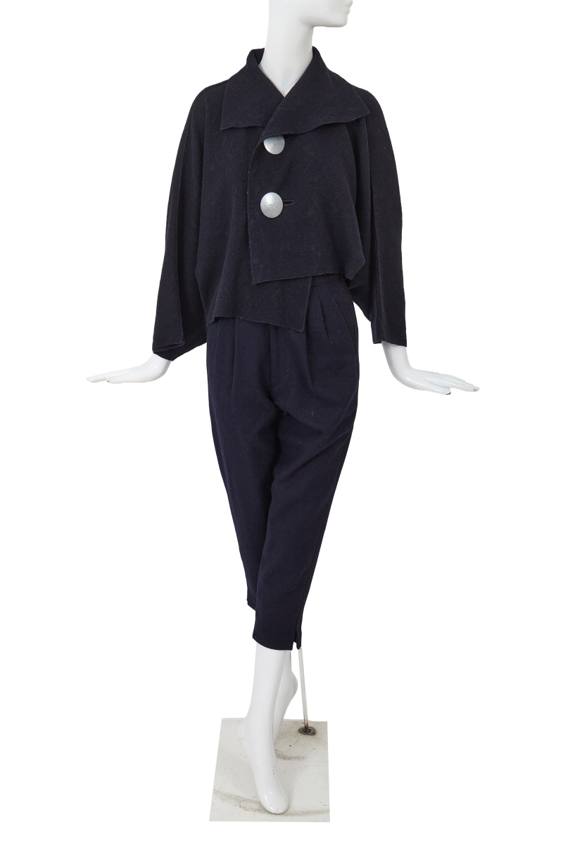 A Comme des Gar&ccedil;ons ink blue wool ensemble, circa 1983