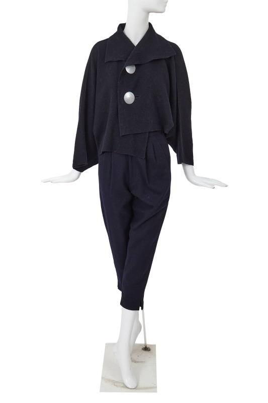 A Comme des Gar&ccedil;ons ink blue wool ensemble, circa 1983