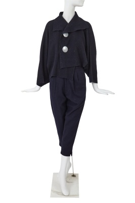 A Comme des Gar&ccedil;ons ink blue wool ensemble, circa 1983